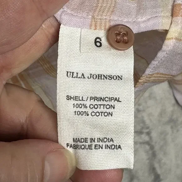 Ulla Johnson Plaid Button Down Shirt in Pink and Orange - Picture 5 of 10